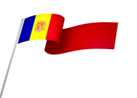 Andorra flag element design national independence day banner ribbon png