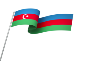 Azerbaijan flag element design national independence day banner ribbon png