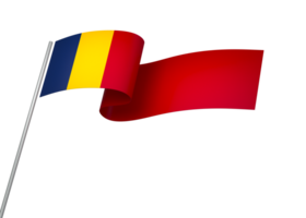 Chad flag element design national independence day banner ribbon png