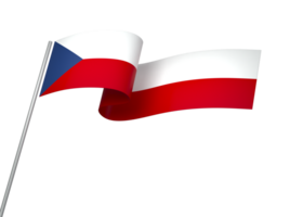 Czech Republic flag element design national independence day banner ribbon png