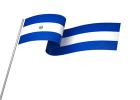 El Salvador flag element design national independence day banner ribbon png