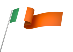 Ireland flag element design national independence day banner ribbon png