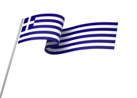 Greece flag element design national independence day banner ribbon png