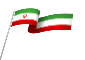 Iran flag element design national independence day banner ribbon png