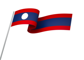 Laos flag element design national independence day banner ribbon png