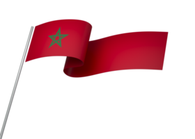 Morocco flag element design national independence day banner ribbon png