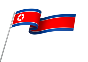 North Korea flag element design national independence day banner ribbon png