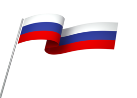 Russia flag element design national independence day banner ribbon png