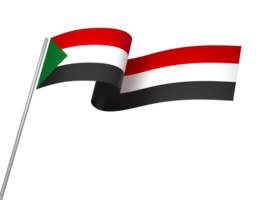 Sudan flag element design national independence day banner ribbon png