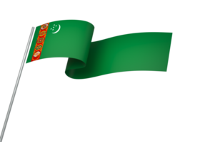 Turkmenistan flag element design national independence day banner ribbon png