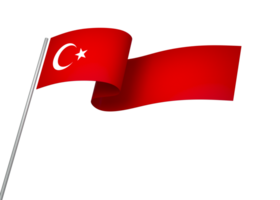 Turkey flag element design national independence day banner ribbon png