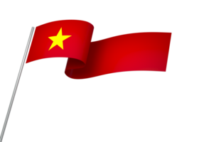 Vietnam flag element design national independence day banner ribbon png