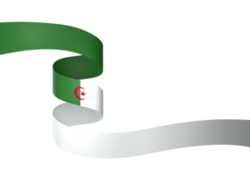 Algeria flag element design national independence day banner ribbon png