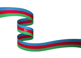 Azerbaijan flag element design national independence day banner ribbon png