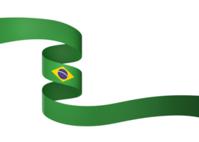 Brazil flag element design national independence day banner ribbon png