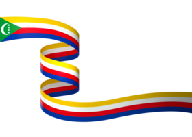 Comoros flag element design national independence day banner ribbon png