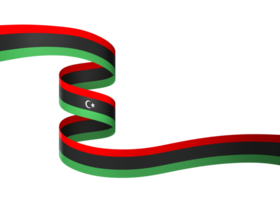 Libya flag element design national independence day banner ribbon png