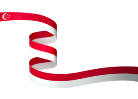 Singapore flag element design national independence day banner ribbon png