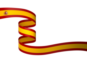 Spain flag element design national independence day banner ribbon png