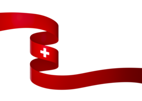 Switzerland flag element design national independence day banner ribbon png