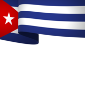 Cuba flag element design national independence day banner ribbon png