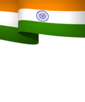 India flag element design national independence day banner ribbon png