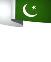 Pakistan flag element design national independence day banner ribbon png