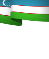 Uzbekistan flag element design national independence day banner ribbon png