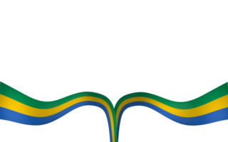 Gabon flag element design national independence day banner ribbon png