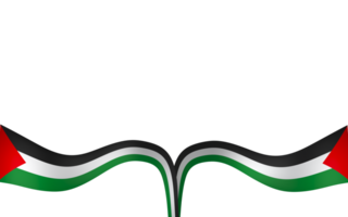 Palestine flag element design national independence day banner ribbon png
