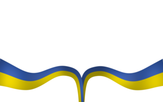 Ukraine flag element design national independence day banner ribbon png