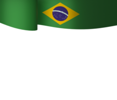 Brazil flag element design national independence day banner ribbon png