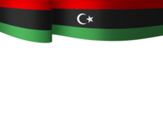 Libya flag element design national independence day banner ribbon png