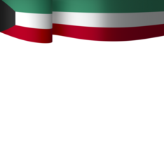 Kuwait flag element design national independence day banner ribbon png