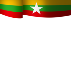 myanmar flagga element design nationell oberoende dag baner band png