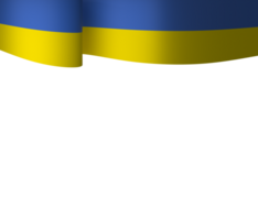 Ukraine flag element design national independence day banner ribbon png