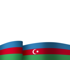 Azerbaijan flag element design national independence day banner ribbon png