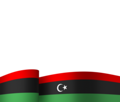 Libya flag element design national independence day banner ribbon png