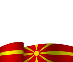 North Macedonia flag element design national independence day banner ribbon png