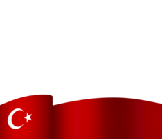 Turkey flag element design national independence day banner ribbon png