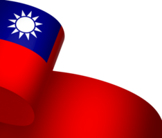 Taiwan flag element design national independence day banner ribbon png