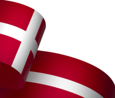 Denmark flag element design national independence day banner ribbon png