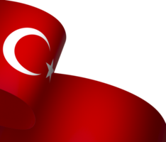 Turkey flag element design national independence day banner ribbon png