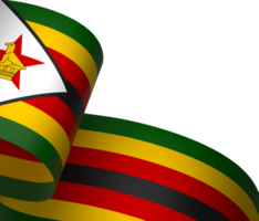 Zimbabwe flag element design national independence day banner ribbon png