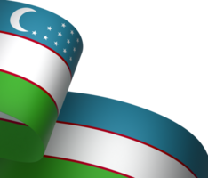 Uzbekistan flag element design national independence day banner ribbon png