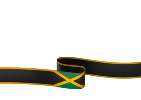 Jamaica flag element design national independence day banner ribbon png