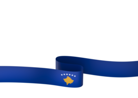 Kosovo flag element design national independence day banner ribbon png