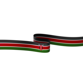 Kenya flag element design national independence day banner ribbon png