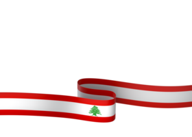 Lebanon flag element design national independence day banner ribbon png