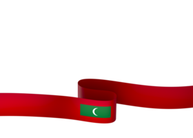 Maldives flag element design national independence day banner ribbon png